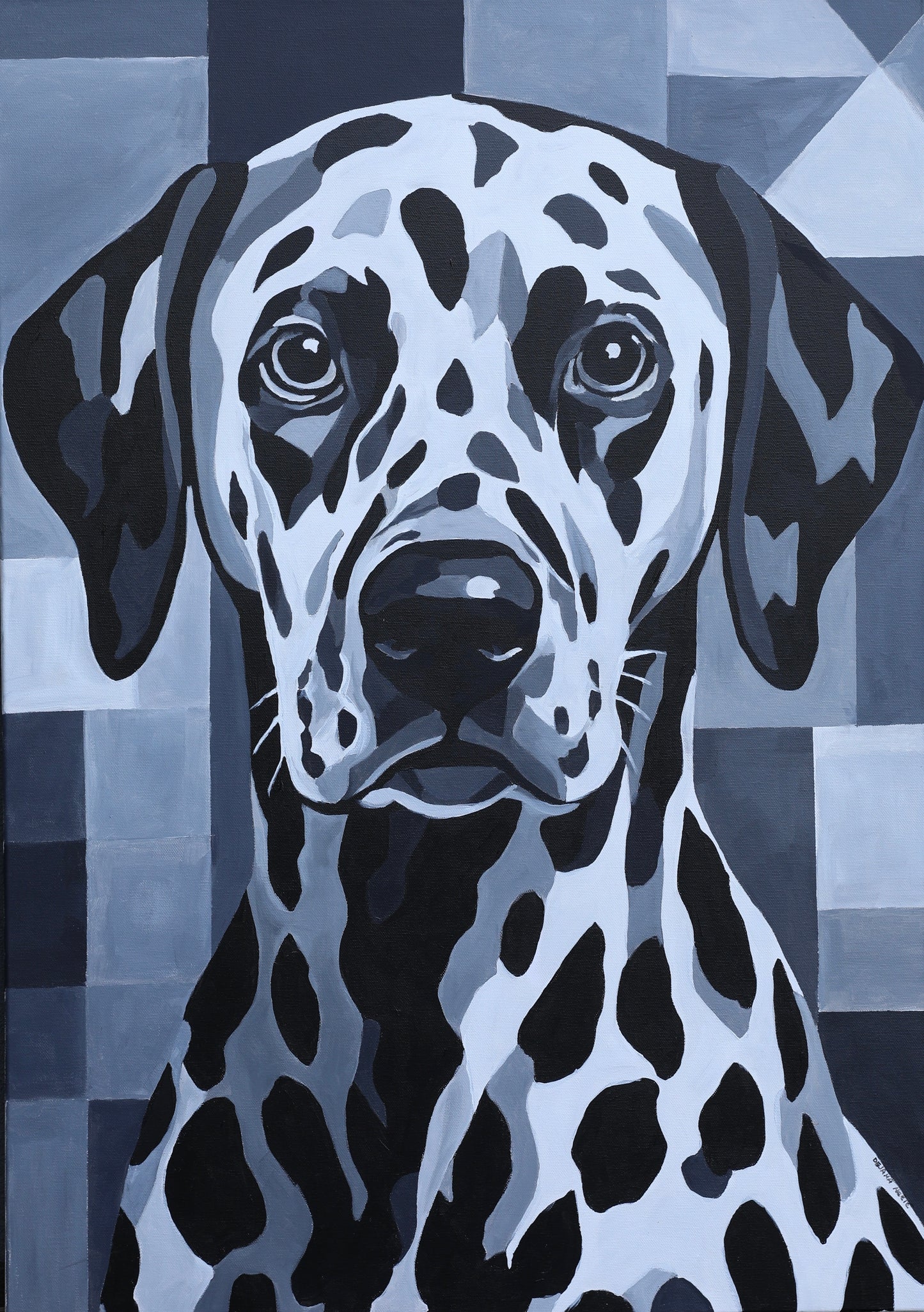 Dalmatian Dog 70x100cm - Original Acrylic Painting by Girl with Wings - Dejana Nežić ( Bačko )