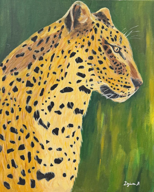 Leopard 50x40cm  - Original Acrylic Painting by Girl with Wings - Dejana Nežić ( Bačko )