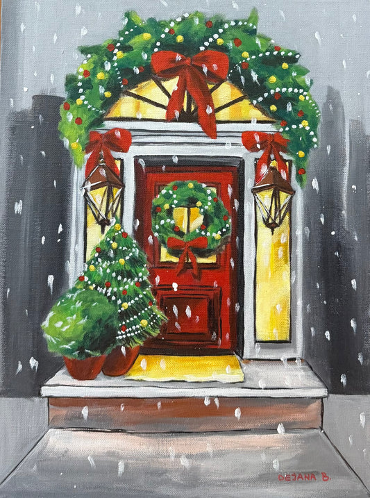 New Years Theme 40x30cm  - Original Acrylic Painting by Girl with Wings - Dejana Nežić ( Bačko )