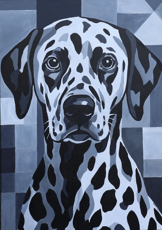 Dalmatian Dog 70x100cm  - Original Acrylic Painting by Girl with Wings - Dejana Nežić ( Bačko )