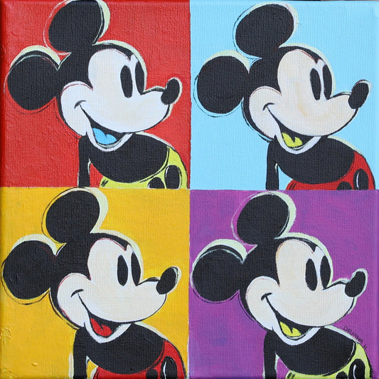Andy Warhol Mickey Mouse 25x25cm  - Original Acrylic Painting by Girl with Wings - Dejana Nežić ( Bačko )